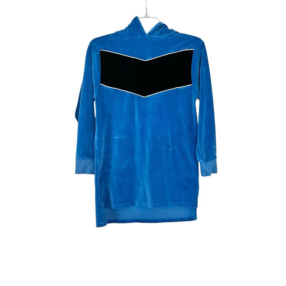 Wolf and Rita girls blue velour hooded dress size 10